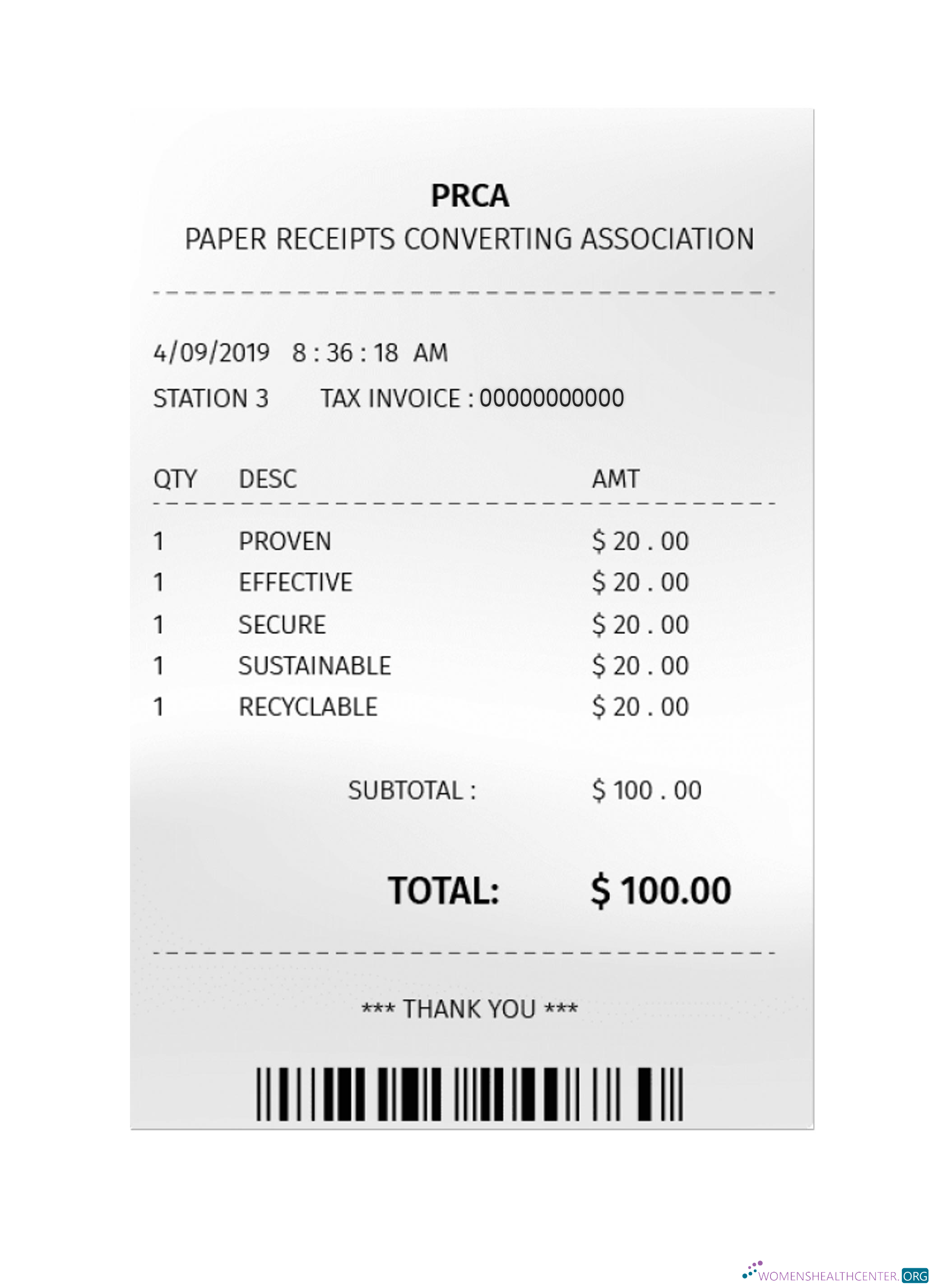 Download PRCA payment check Photoshop template